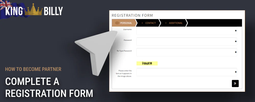 Fill out the registration form to partner with King Billy