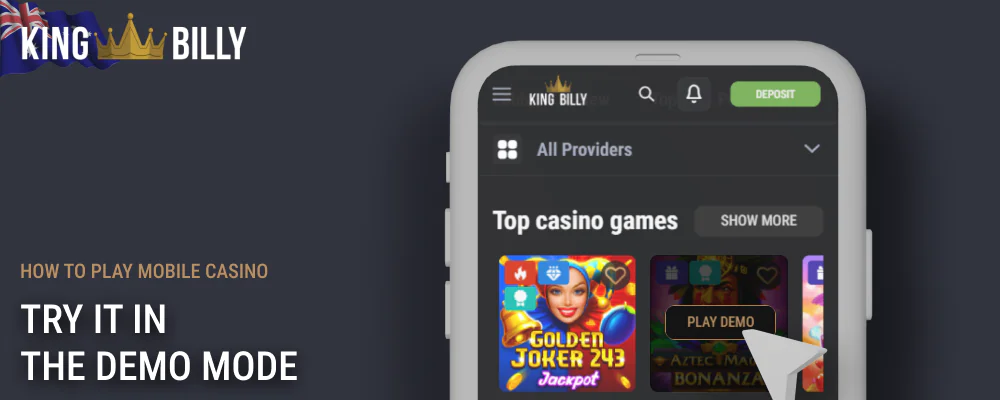 Play mobile demo games at Billy King