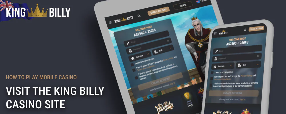 King Billy Casino Mobile In Australia For Android And IOS